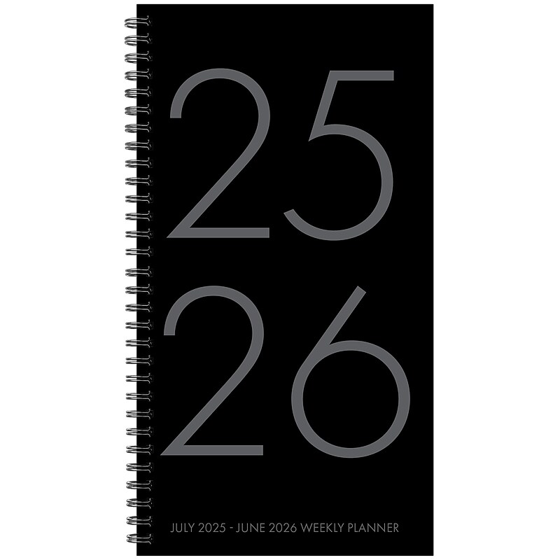 2025-2026 Willow Creek 3.5" x 6.5" Academic Year Weekly Planner, Black (54796) image 1