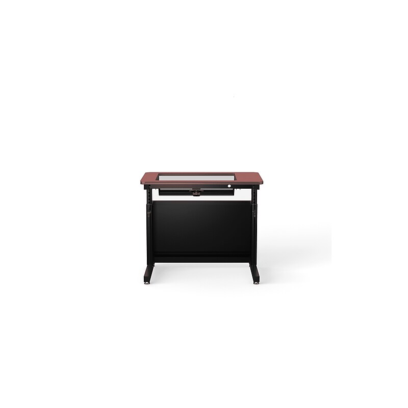 VersaDesk Downview 36"W Manual Adjustable Standing Computer Table, Cherry/Black (DVT3624-BC) image 1
