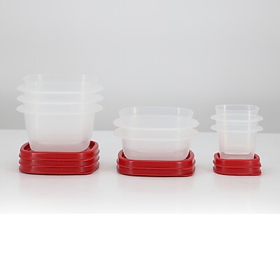 Rubbermaid 4pk 5.2c TakeAlongs Deep Square Food Storage Containers Ruby Red: Plastic Containers with Lids, Dishwasher-Safe - Thumbnail 5
