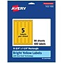 Avery Rectangle Laser/Inkjet Multipurpose Labels, 9.75" x 1.25", Bright Yellow (400/Box)~#|#~02A20EB6-5D1B-4BBB-9659ED8D8FBE1A8A_sc7