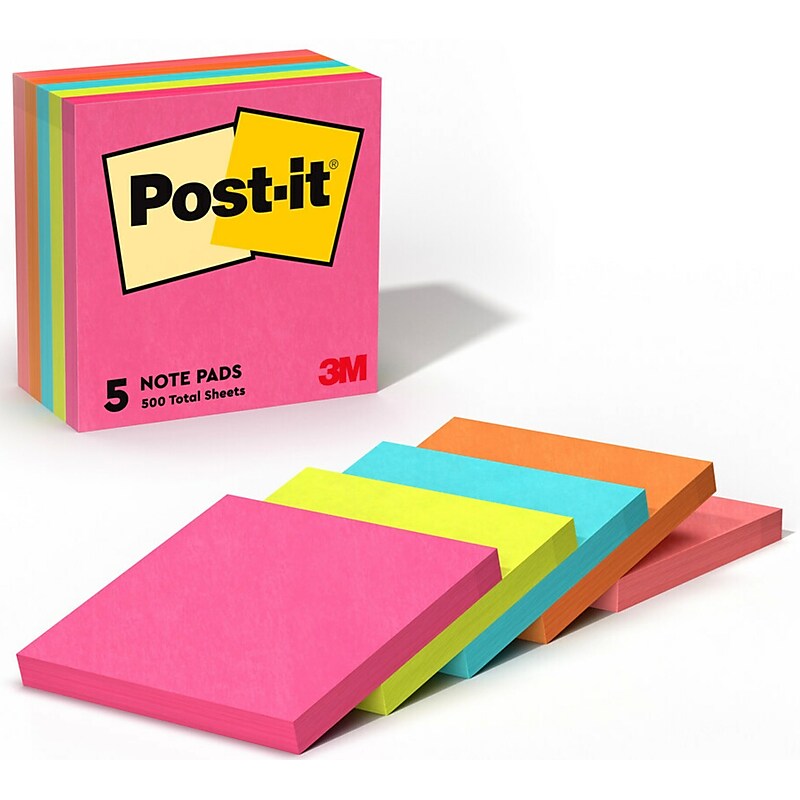 Post-it Notes, 3" x 3", Poptimistic Collection, 100 Sheet/Pad, 5 Pads/Pack (6545PK) image 1