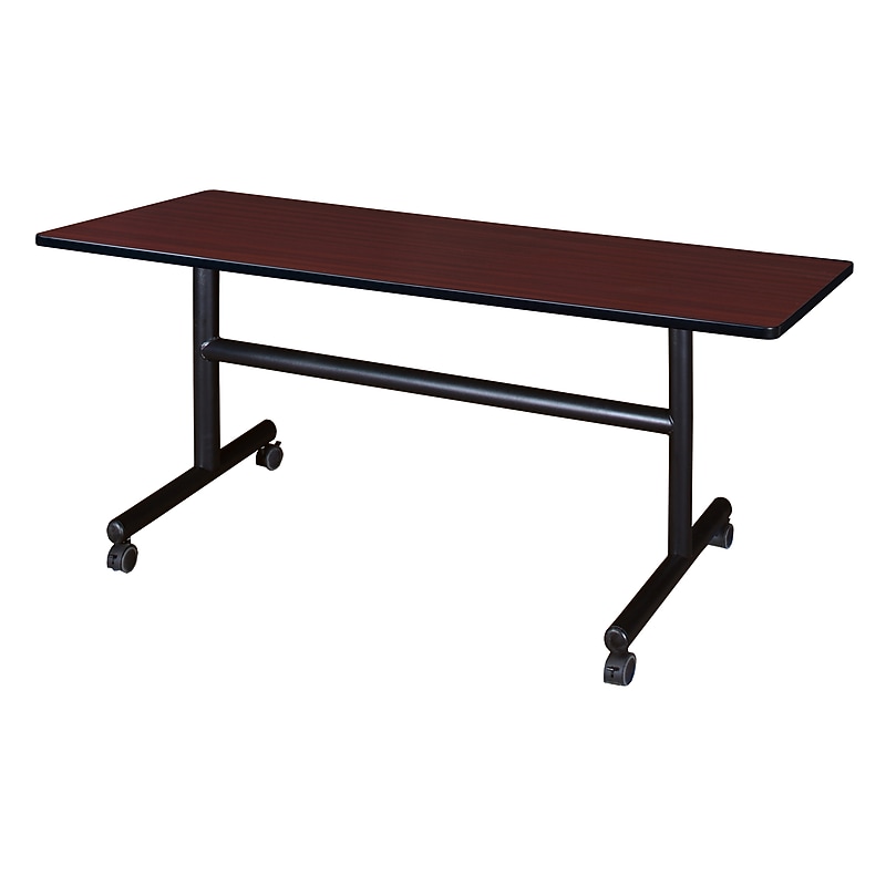 Regency Kobe 60" x 30" Flip Top Mobile Training Table- Mahogany image 1