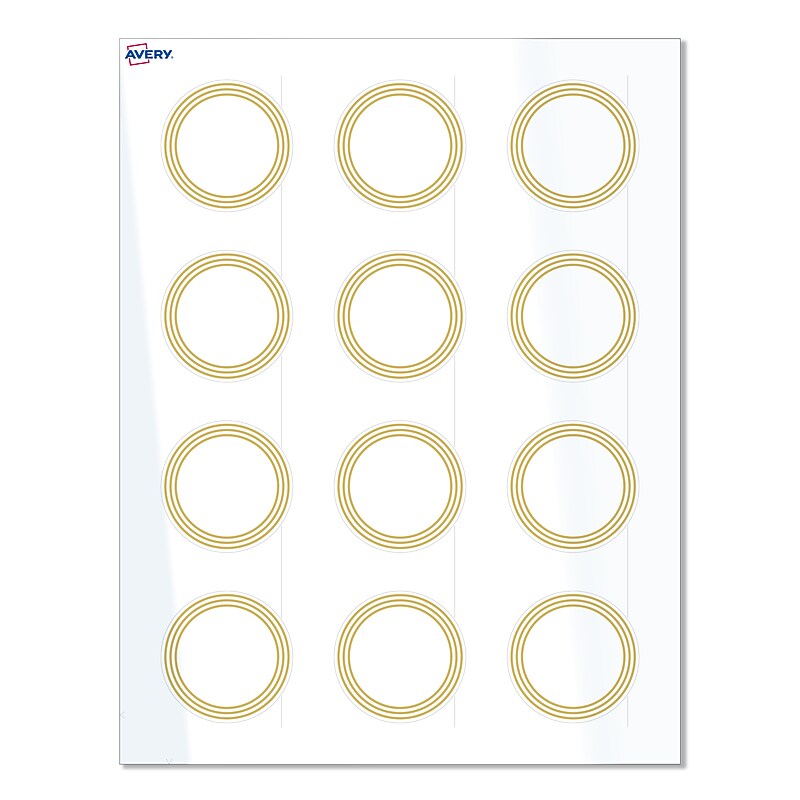 Avery Laser/Inkjet Circle Multipurpose Labels, 2" Dia., White, 120/Pack (S00-D18) image 1