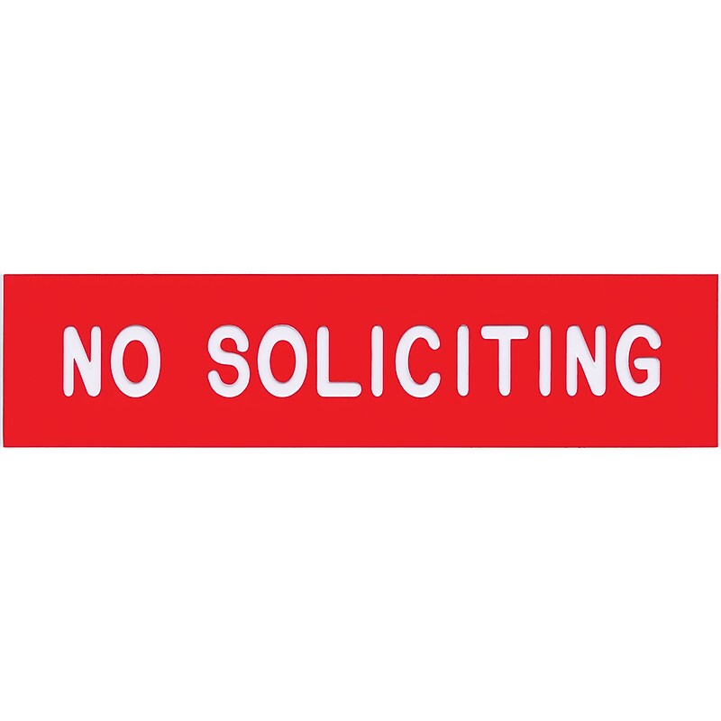 Cosco NO SOLICITORS Sign, 8" x 2", Red/White, 3/Set (098001PK3) image 1