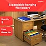 Staples® Hanging File Folder, 3.5" Expansion, Letter Size, Assorted, 5/Pack (TR36330/36330)~#|#~02C65DF4-C8A0-4149-A8C531F7D116464B_sc7