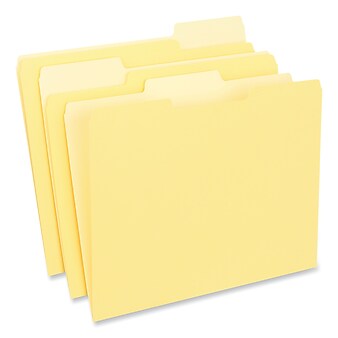 Universal File Folder, Letter Size, Yellow, 100/Box (UNV12304)