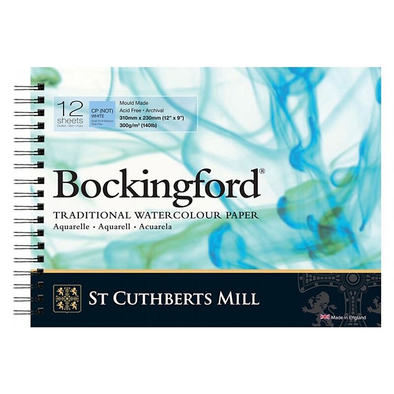 St Cuthberts Mill Bockingford 12" x 9" Watercolor Sketch Pad, 12 Sheets/Pad (STCT47030001011C) image 1