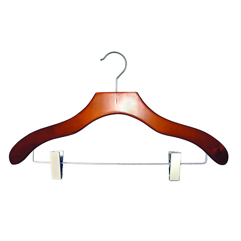 Nahanco 17" Wood Contemporary Coordinate Hanger, Cherry, 100/Pack (2007-22C) image 1