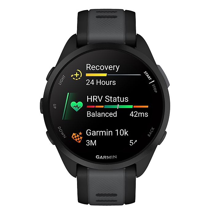 Garmin Forerunner 165 Smartwatch, GPS, 43mm, Slate Gray & Black