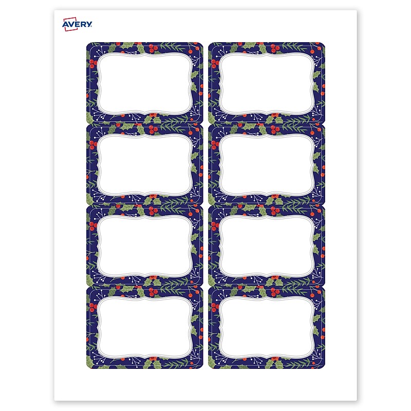 Avery Rectangle Multipurpose Labels, 2-1/3" x 3-3/8", White, 80/Pack (19479370621) image 1