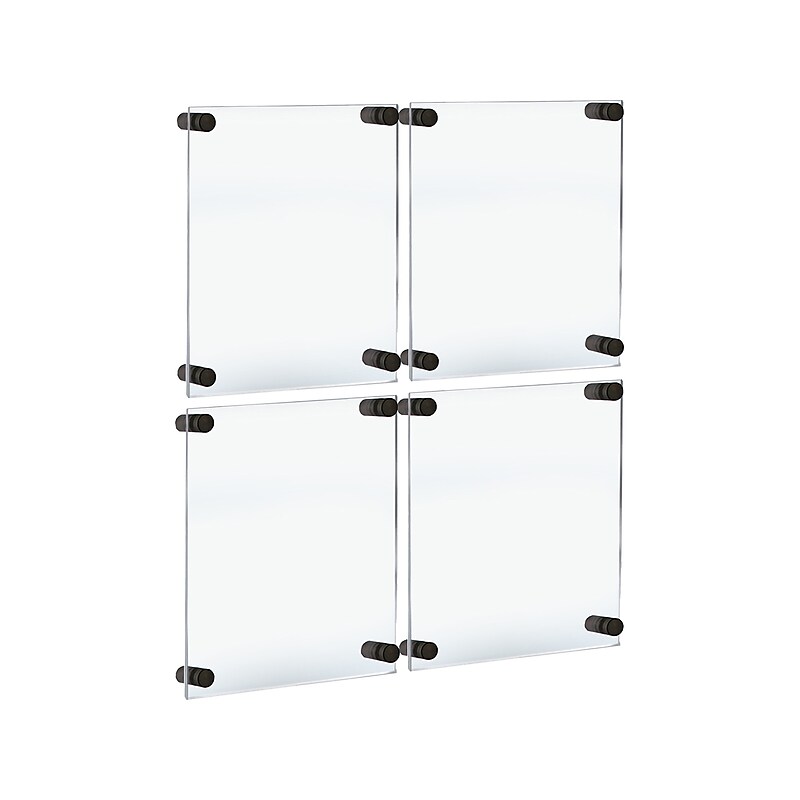 Azar Sign Holder, 8.5" x 11", Wall Mounted, Black Acrylic, 4/Pack (105514-BLK-4PK) image 1