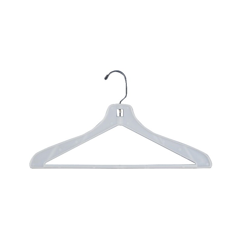 Nahanco Flat One-Piece Plastic Suit Hanger, White, 100/Carton (1700PB) image 1