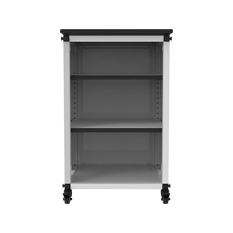 Luxor Mobile 3-Section Modular Classroom Bookshelf, 29"H x 18.25"W x 18.25"D, White (MBSCB01) image 1