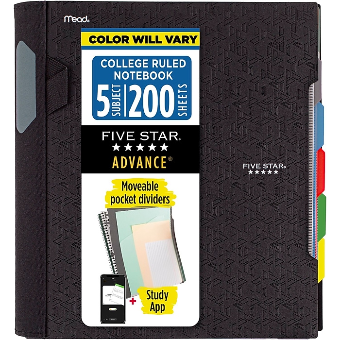 Five Star Advance 5-Subject Subject Notebooks, 8.5