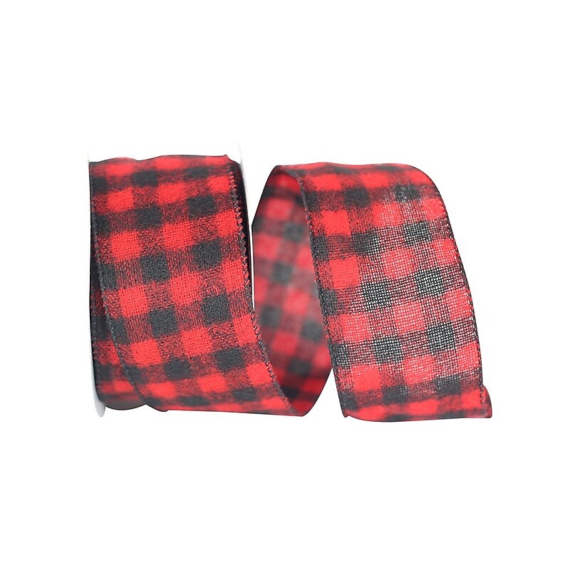 JAM Paper Ribbon, Red/Charcoal Black Buffalo (52640348885) image 1