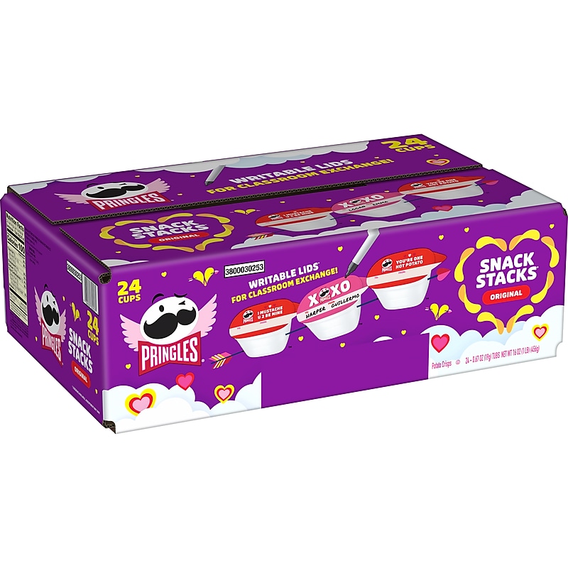 Pringles Valentine's Snack Stacks Original Crisps, 16 oz., 24/Box (KEE30253) image 1
