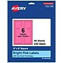 Avery Laser/Inkjet Square Multipurpose Labels, 3" x 3", Bright Pink, 240/Pack (94101)~#|#~02FCB5E1-C222-4A9C-960CB4EA64301D53_sc7