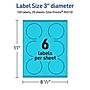 Avery Laser/Inkjet Multipurpose Circle Labels, 3" Dia., Bright Blue, 120/Pack (94513)~#|#~02FCC3C8-9B57-4C5F-A981F1D8FDF87E3B_sc7