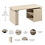 Bush Business Furniture Stratus 60"W Electric Adjustable Standing Desk with Bookcase, Natural Elm (SUT005NE)~#|#~02FD01DC-9F48-431C-A8187FB9D795419B_sc7