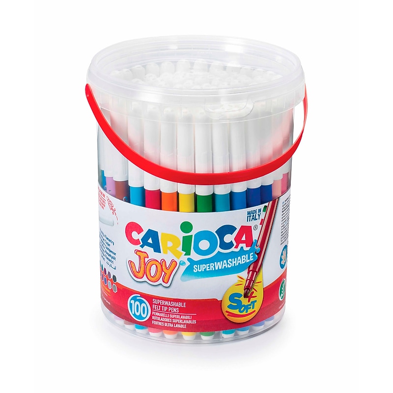 CARIOCA Joy Washable Kids Markers, Fine Tip, Assorted Colors, 100/Set (CRA43176) image 1