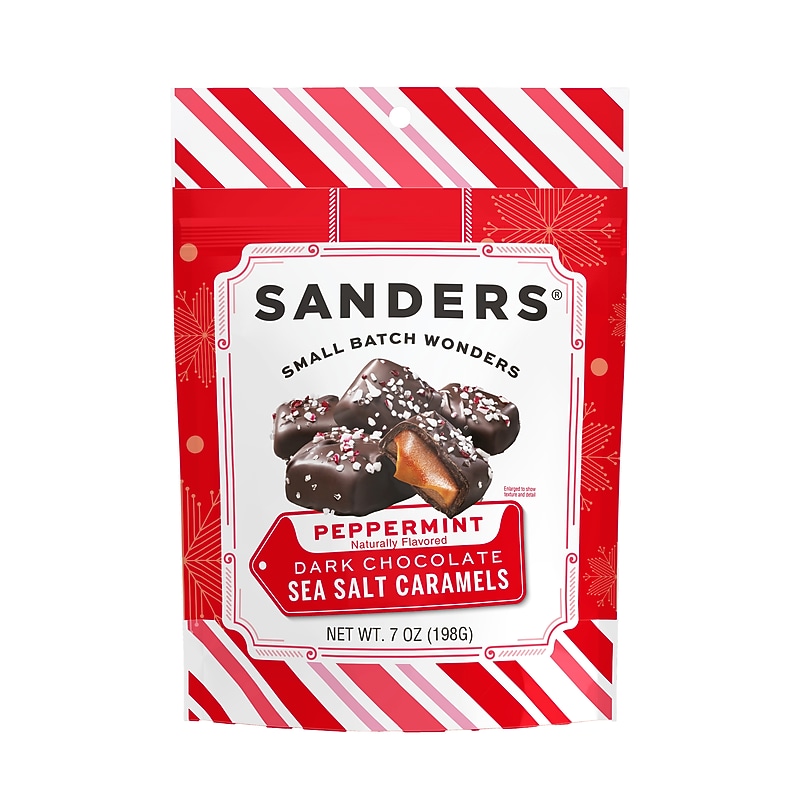 Sanders Holiday Dark Chocolate Peppermint Caramel Pieces, 7 oz., 6/Count (MRY30726 ) image 1