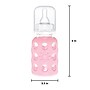 Lifefactory 4 oz. Glass Baby Bottle with Silicone Sleeve, Stage 1 Nipple, Stopper & Cap, Pink (LF110003C4)~#|#~030136AF-1243-4AA6-ACC3EC309875F00A_sc7