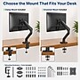 Uncaged Ergonomics Adjustable Single Monitor Arm, Up to 27" Monitor, Black (MM-B)~#|#~03021A53-91CD-4085-9212A9D854F993D3_sc7