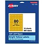 Avery Laser/Inkjet Square Multipurpose Labels, 0.75" x 0.75", Bright Yellow, 800/Pack (94102)~#|#~0302F139-5F3B-44D6-B01FDE1718C3F15B_sc7
