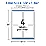 Avery Rectangle Laser Multipurpose Labels, 4.75" x 3.75", White, 40/Pack (19479399356)~#|#~03047B49-15F0-4B44-A72D565B627BB955_sc7