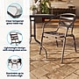 Flash Furniture Lila Glass Top Metal Table with 2 Stack Chairs, 23.75'' Square Bronze (TH0731SQ017CBZ2)~#|#~03055F22-0E79-435C-B3D8F039A3F3FE56_sc7