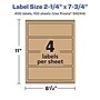 Avery Laser/Inkjet Multipurpose Labels, 7.75" x ", Kraft Brown, 400/Box (94244)~#|#~030B357C-1B29-4AE9-BE8C7C372D8357BC_sc7