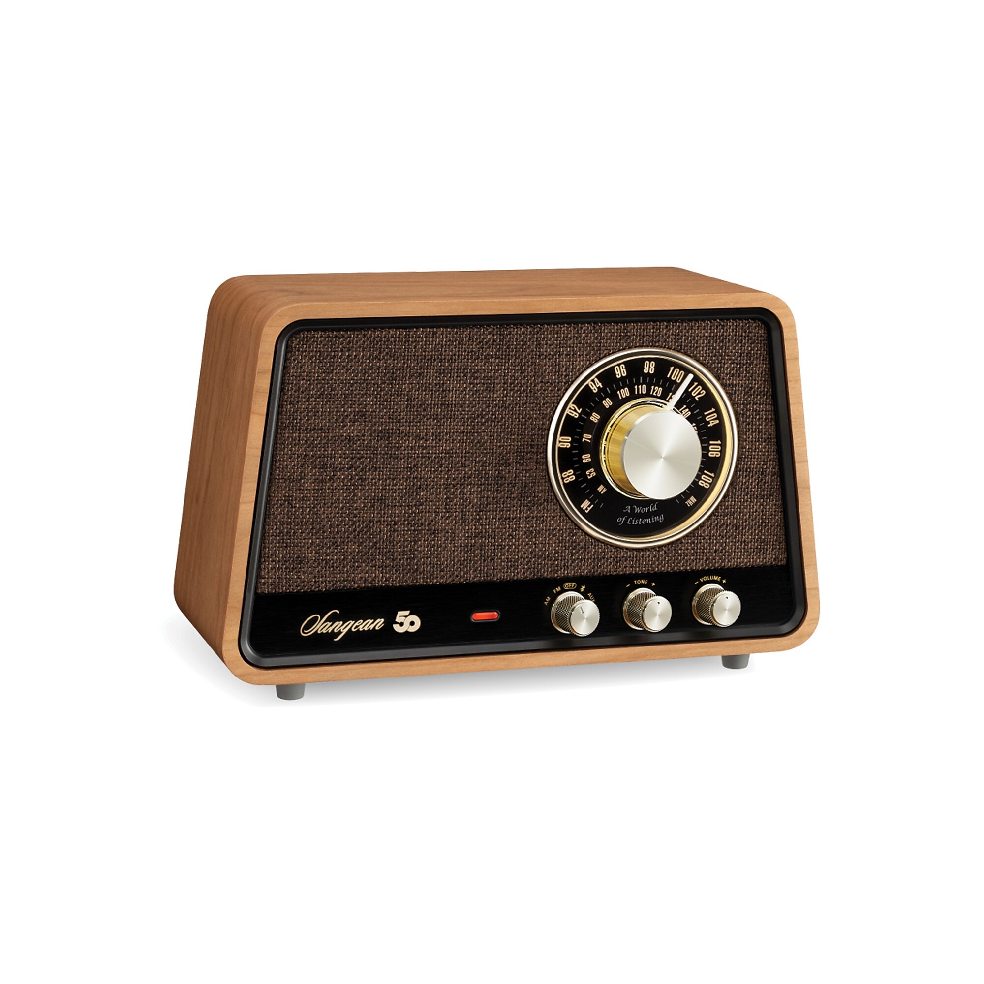 Sangean Wireless Bluetooth Retro-Style Wooden Cabinet Tabletop AM/FM Radio, Natural Cherry (WR-55) Sansujyuku sansujyuku.com