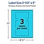Avery Printable Rectangle Multipurpose Labels, 2.5" x 5", Bright Blue, 120/Pack (94246)~#|#~0318F291-174E-4904-8882BD84AFC155CC_sc7