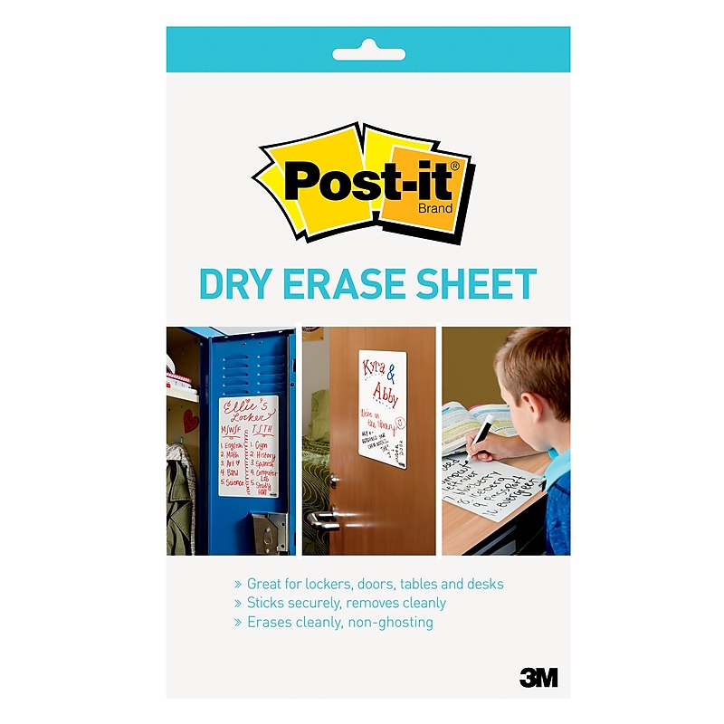 Post-it® Dry Erase Sheets, 7" x 11.3", 3/Pack (DEFSHEETS-3PK) image 1