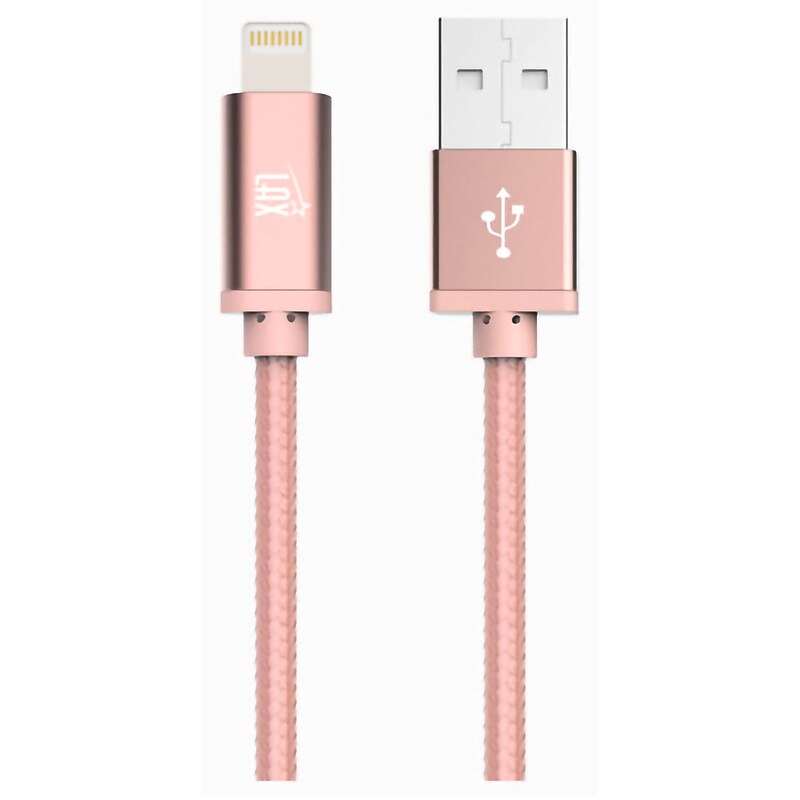 LAX Apple MFi Certified Lightning to USB Cable for Charge Sync 6ft, Rose Gold image 1