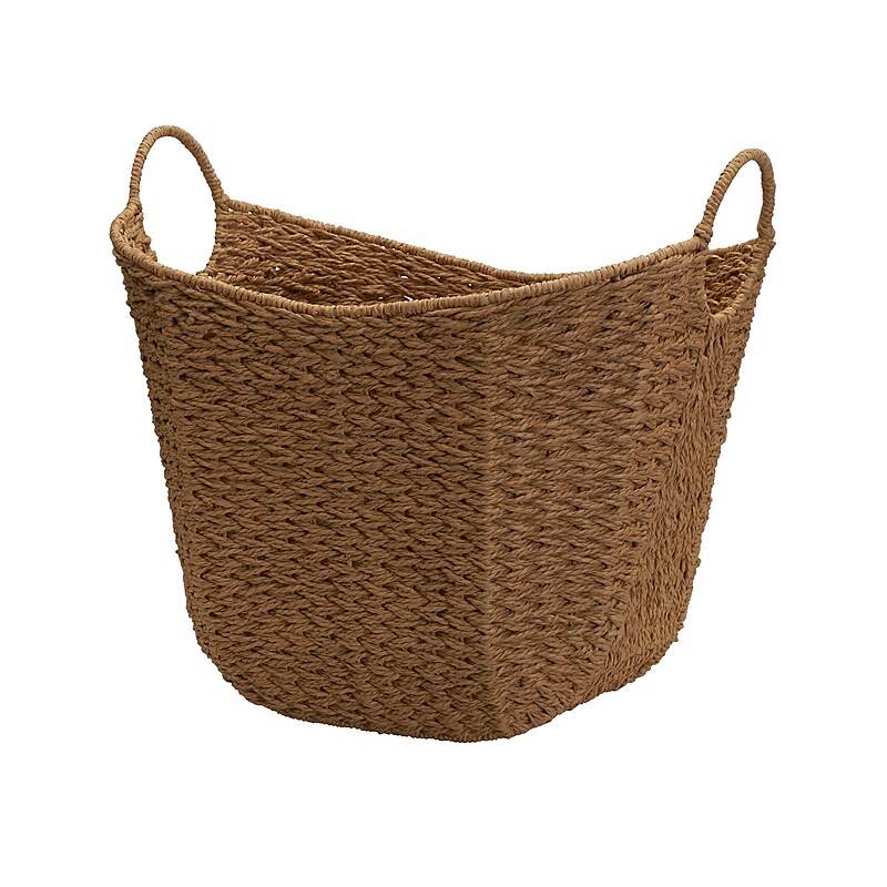 Household Essentials Woven Storage Wicker Basket with Handles, Natural (ML-4004) image 1