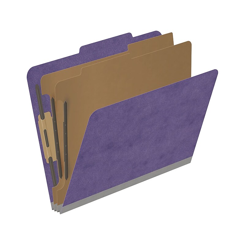 Medical Arts Press Pressboard Classification Folder, 2 Dividers, 2" Expansion, Letter Size, Purple, 10/Box (DV-T42-26-3PRP) image 1