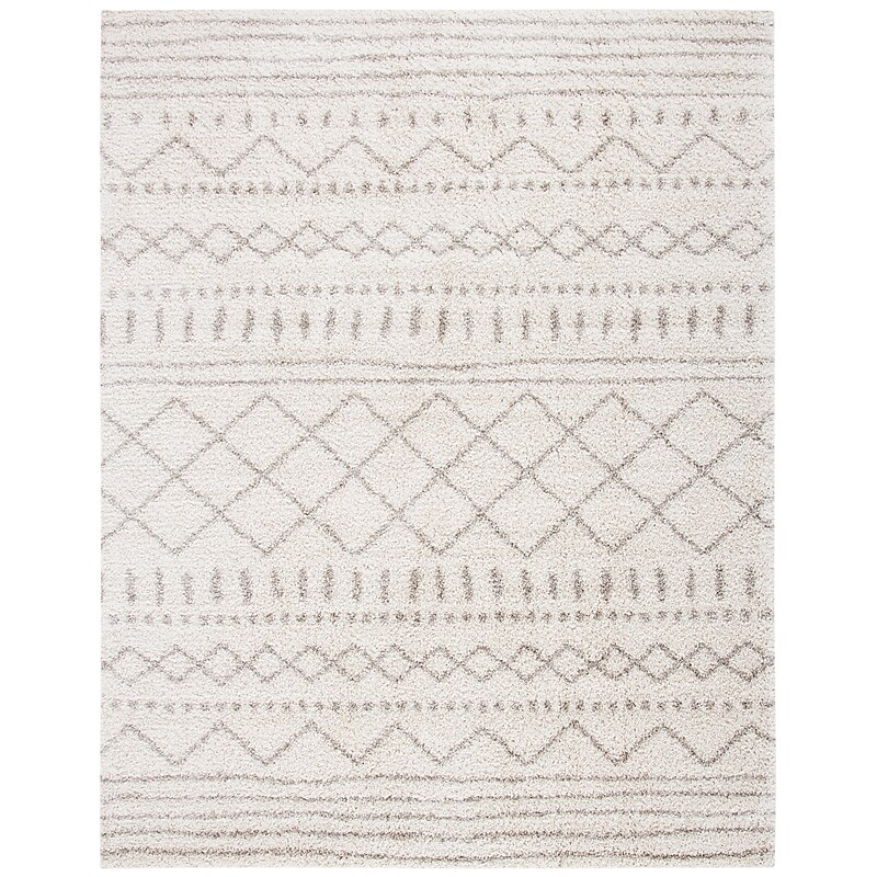 Safavieh Arizona Shag Collection 6'7" x 9'2" Rectangle Area Rug, Machine Made, Ivory/Beige (ASG741A-7) image 1