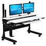 VersaDesk Foundry Bench 60"W Electric Rectangular Adjustable Standing Desk, White/Black (FB6030-BW-APP)~#|#~03254E17-E55B-466D-8953D35C65049050_sc7