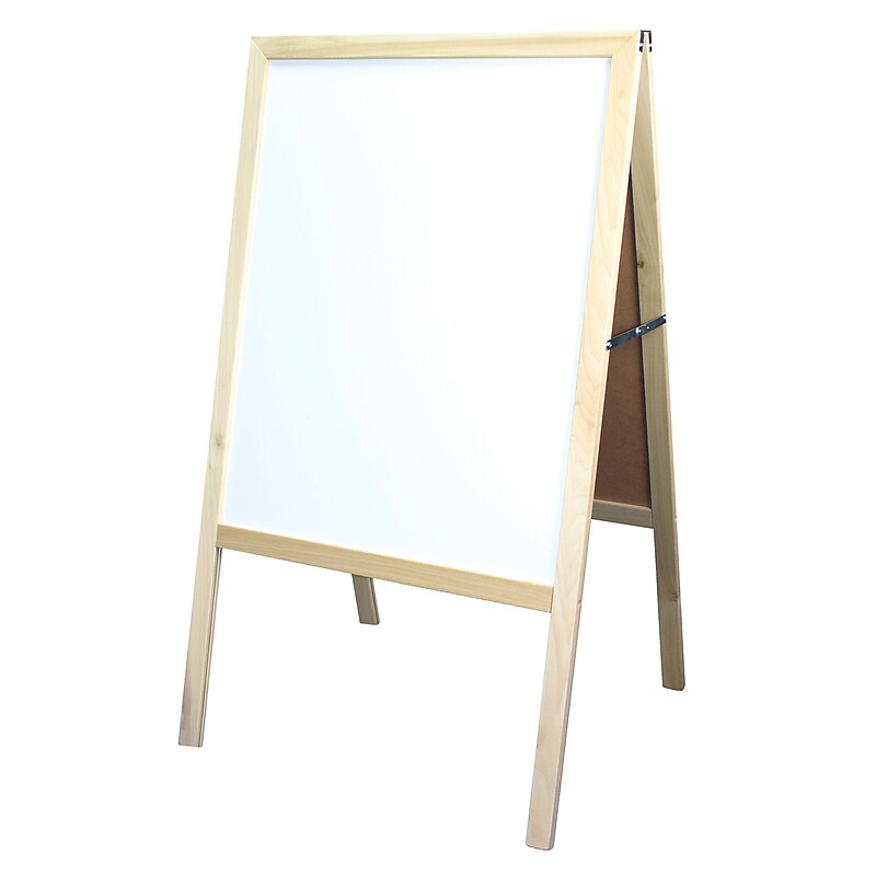 Flipside Dry-Erase Marquee Easel, 42", White/Black/Natural Wood (31700) image 1
