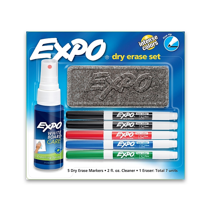 Expo Dry Erase Starter Set, Fine Tip, Assorted, 5/Pack (80675) image 1