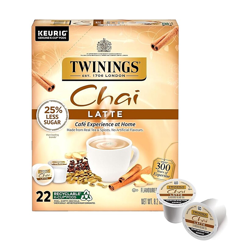 Twinings Chai Latte Black Tea, Keurig® K-Cup® Pods, 22/Box (TNA78919) image 1