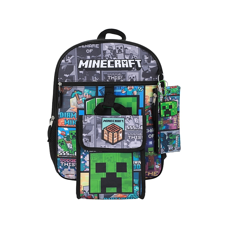 Bioworld Kids 5-Piece Minecraft Backpack Set, Medium, Multicolor (B1Y6JVUMNCIR00) image 1