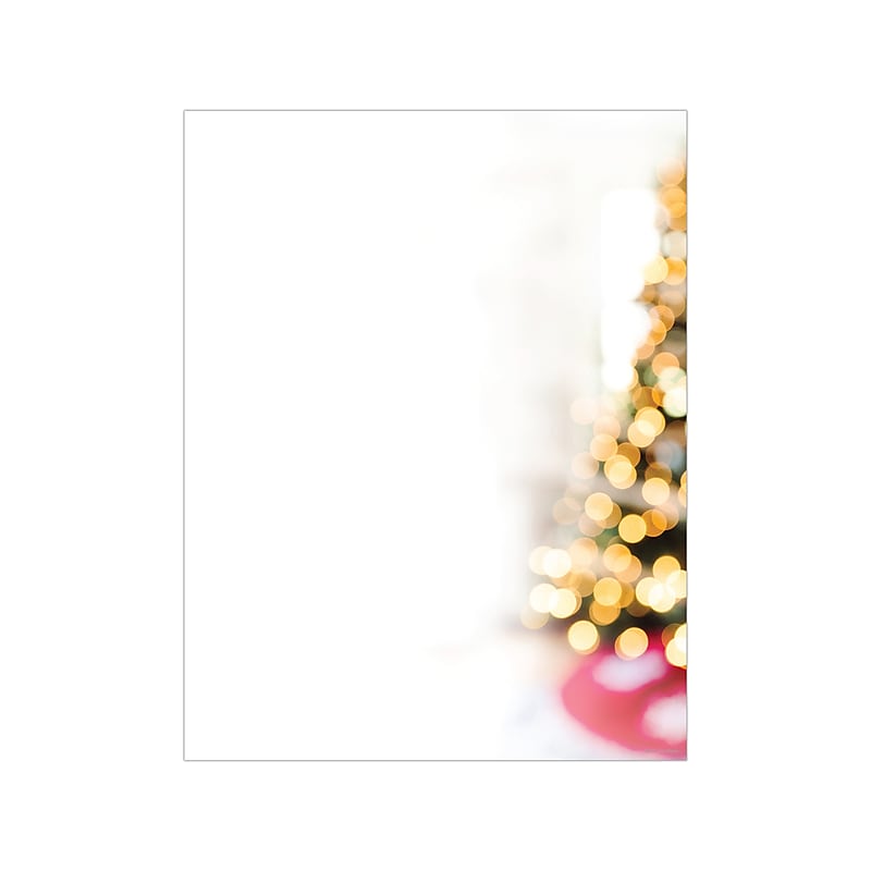 Great Papers Lit Christmas Tree Holiday Letterhead, Multicolor, 50/Pack (2023043) image 1