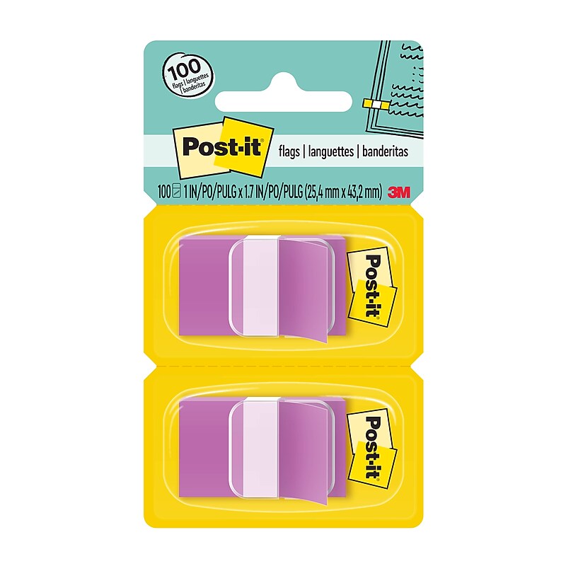 Post-it Flags, 1", Purple, 100 Flags/Pack (680-PE) image 1