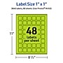 Avery Laser/Inkjet Multipurpose Square Labels, 1" x 1", Bright Green, 3840/Box (94103)~#|#~0331AA22-299B-48F7-82AE5C9EF75E2879_sc7