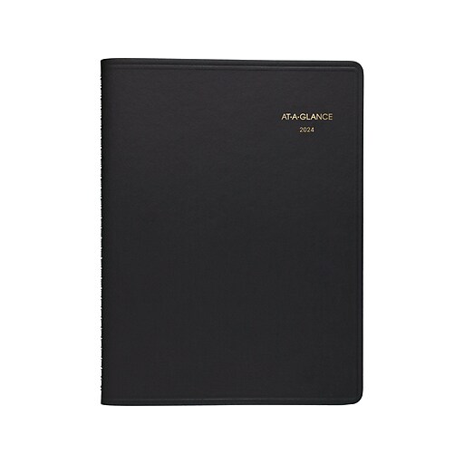 2024 ATAGLANCE 9" x 11" Monthly Planner, Black (702600524) Staples