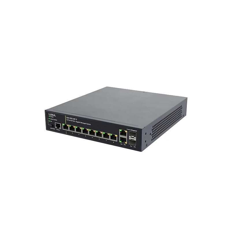 Luxul Legrand 8 PoE+ 1Gb L2/L3 Managed Switch US Power Cord, Black (SW-505-8P-F) image 1