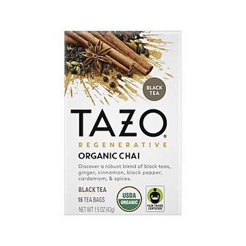 Tazo Caffeine Free Refresh Mint Herbal Tea Bags, 16/Box