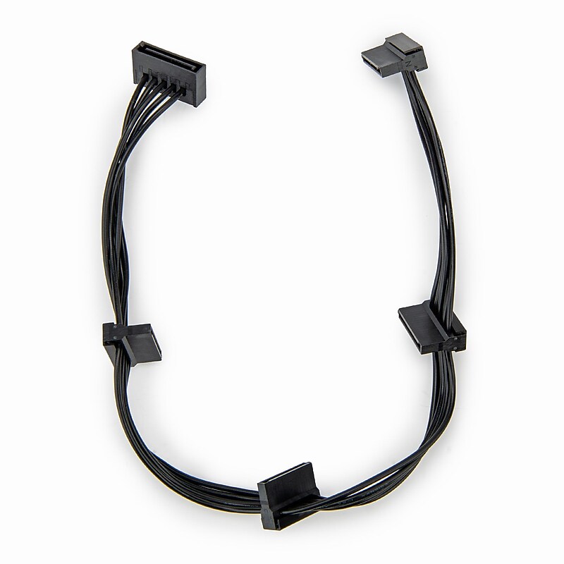 Rocstor Premium 15.7" SATA Power Splitter Adapter Cable, Male to Female, Black (Y10C874-B1) image 1